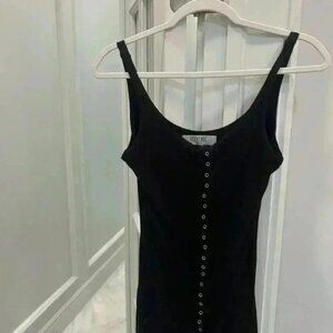 Lucy Love Love Life Snap Up Tank Dress | Size X-small | BLACK